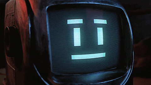 GIF de robô falando "Humano estúpido".