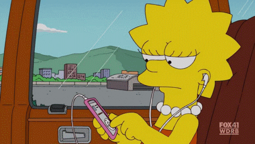 Lisa Simpson using her phone to call She Should Run and Countable