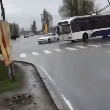 Crazy driver in funny gifs