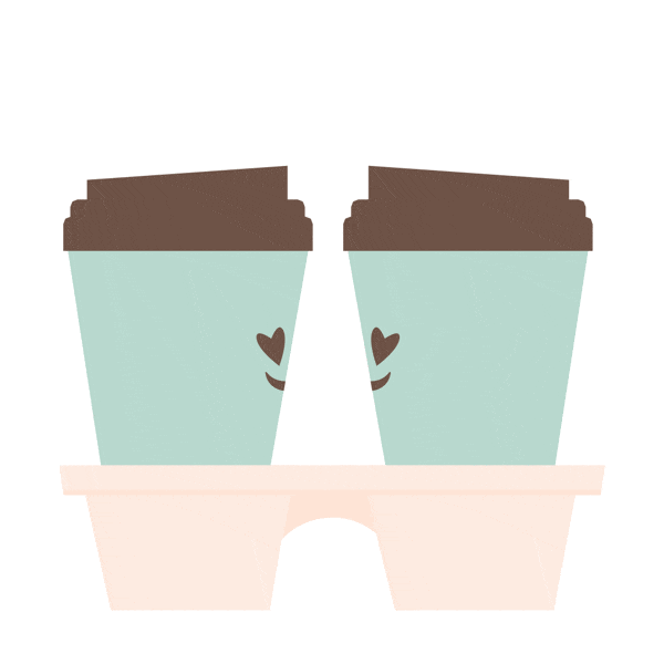 two cups with hot drinks