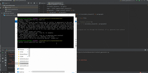 GitHub - amalik17/Content-Generator: Content generator using Tkinter ...