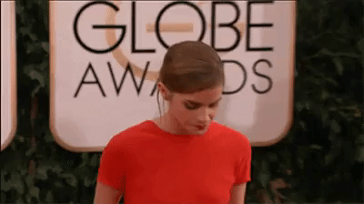 Emma Watson fliping her hair back at same place in hollywood gifs