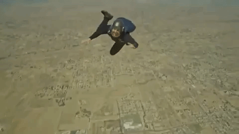 Image result for gif tom cruise skydiving