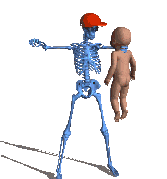 Image result for Skeleton punching babies GIF