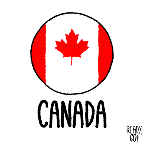 Gif of Canadian flag in circle and beaver drops down into it