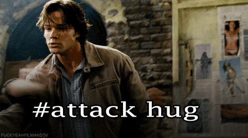 Image result for supernatural attack hug gif