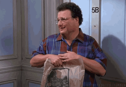 Newman from Seinfeld waving gif