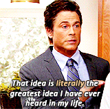 parks and recreation parks and rec rob lowe idea lightbulb moment