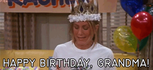 Someone saying "Happy birthday Grandma"