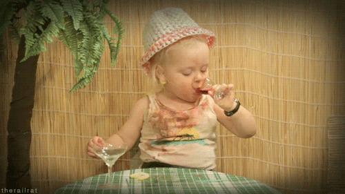 cute baby drunk kid drinking