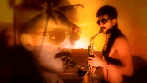 Mike Diva playing the saxophone