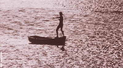 water ralph macchio the karate kid canoe GIF