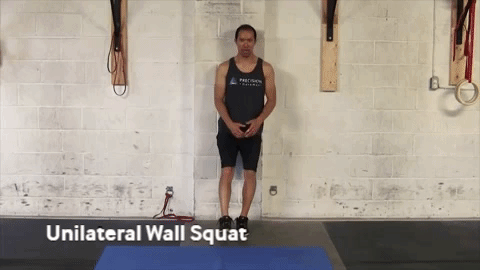 tensor fasciae latae pain exercise - Unilateral Wall Squat