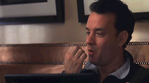 Tom Hanks typing