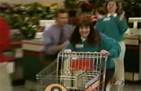 Full speed ahead with your shopping cart GIF