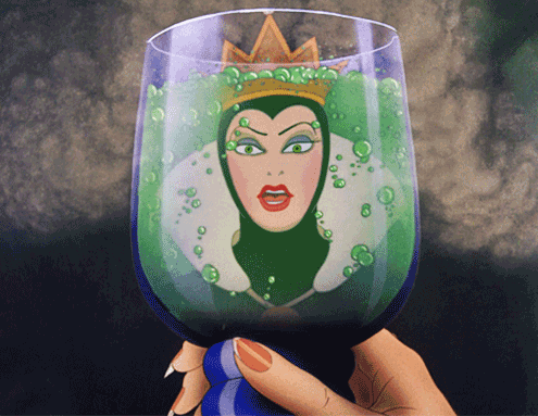 The Evil Queen in a glass