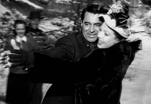 Maudit couple cary grant ice skating loretta young