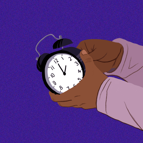 Gif of Black hands with clock and text reading set your clocks back