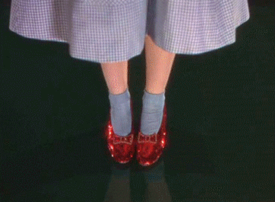 wizard of oz gif - of dorothy clicking her ruby slippers together