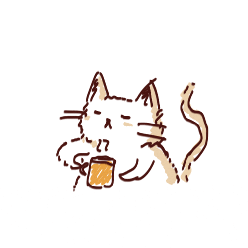 Cat drinking coffee.