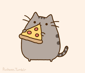 cat pizza eating eat pusheen the cat