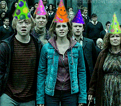 Harry Potter party hats gif