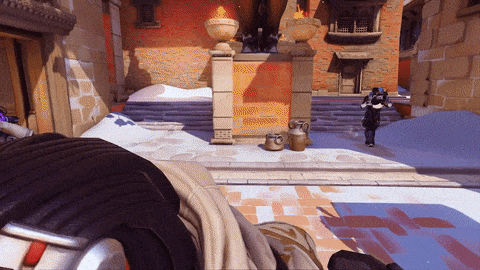 Ramattra's left and right-click abilities in his basic form.