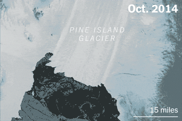 A timelapse of Pine Island Glacier melting
