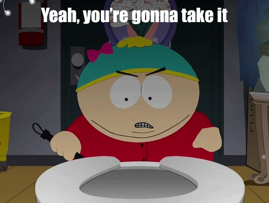 Image result for cartman bathroom gif