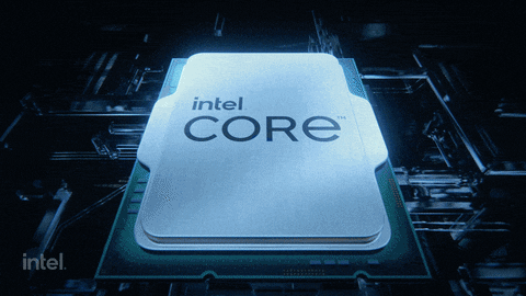 processador Intel Core sendo conectado a uma placa mãe com várias luzes se acendendo