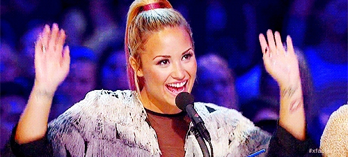 demi lovato excited the x factor raise the roof GIF