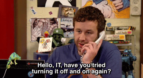 a gif from The IT Crowd with the text 