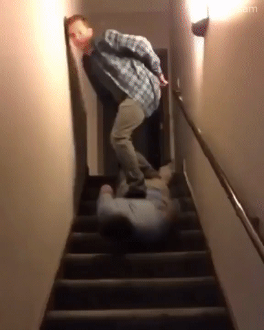  white men human stairs GIF