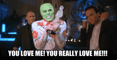 Image result for you love me the mask gif