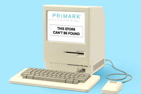 Gif showing Primark digital store isn't available