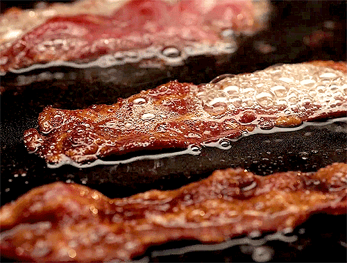 cooking breakfast bacon grease sizzle