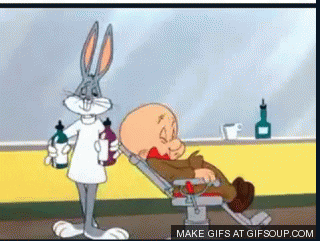 GIF Bugs Bunny Massage Customer's Head