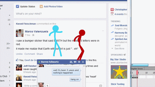 facebook social media stick figure art animation