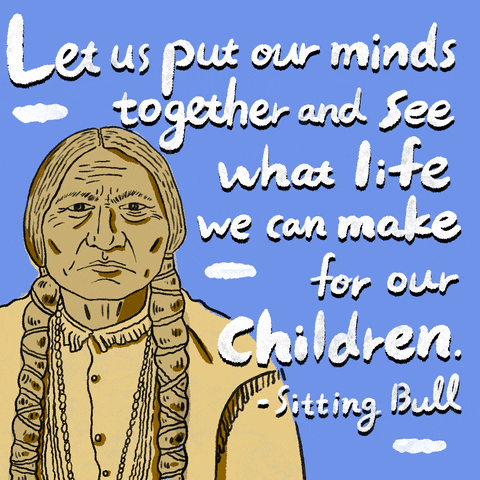 Drawing of Chief Sitting Bull with quote by him