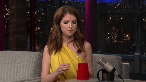 Anna Kendrick with a cup