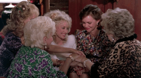 M'Lynn, Truvy, Ouiser, Annelle and Clairee from Steel Magnolias