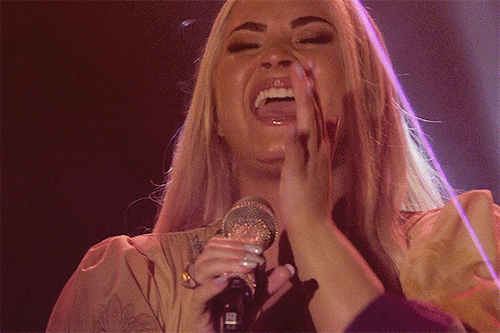 Demi Lovato singing gif