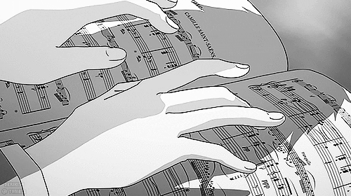 music anime hands piano notes