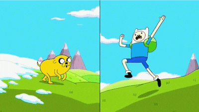 Finn & Jake High Five in Adventure Time