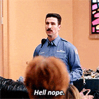 Image result for orange nope gif