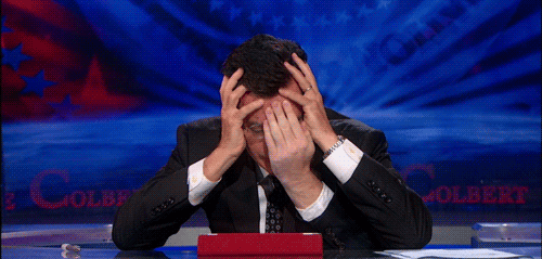 Stephen Colbert face palm GIF
