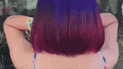 Rainbow hairs gif