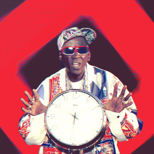 Flavor Flav showing his clock chain