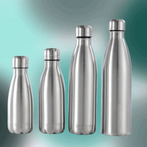 Botella De Agua De Acero Inoxidable Gris GIF