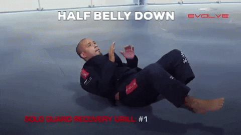 Half belly down bjj drill gif